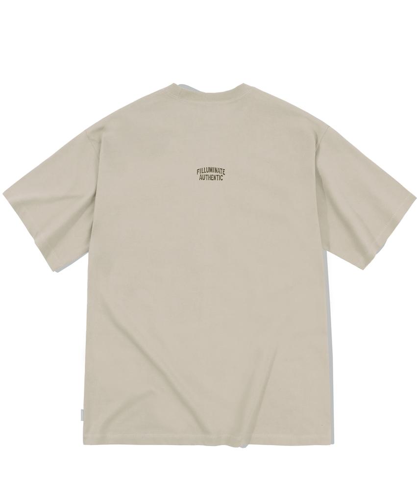 FILLUMINATE Oversized Pocket Coin T-Shirt - Beige