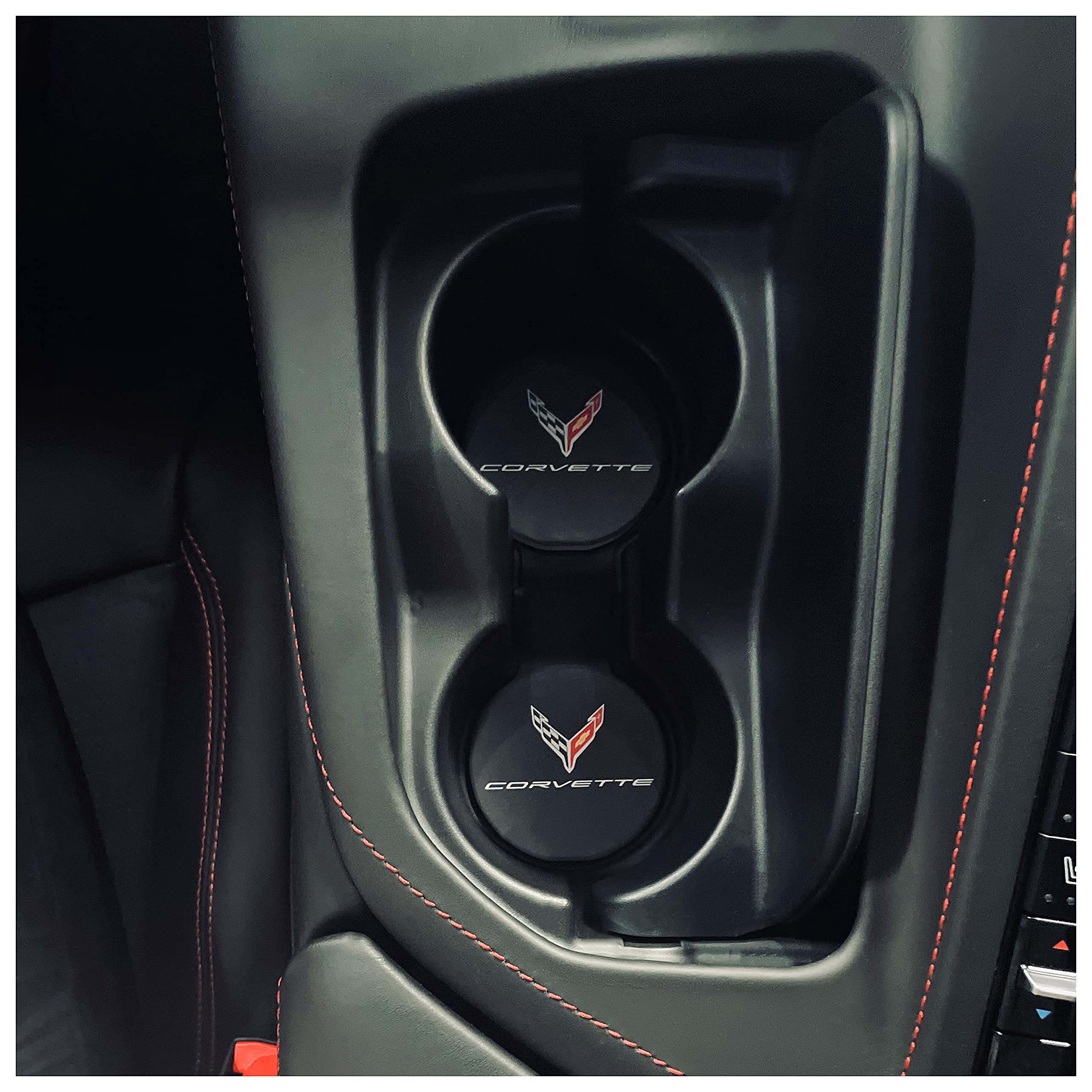 

C8 Corvette Cup Holder Coaster Insert, Set of 2 чёрный