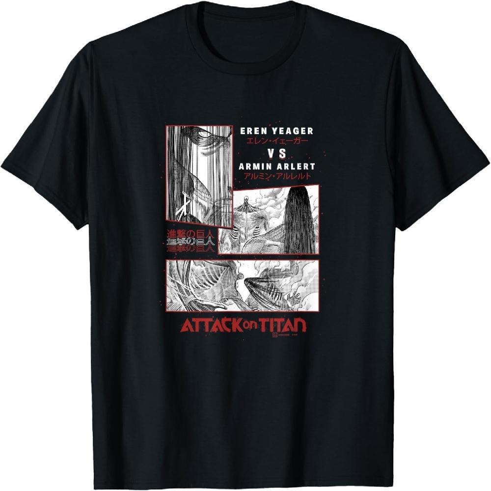 

Eren Yeager VS Armin Arlert Battle Manga T-Shirt XXXXXL чёрный