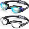 Aegend Swim Goggles 2-Pack No Leaking Anti-Fog UV Protection Mirrored Adult Men Women Wide View Outdoor