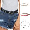 Rivet Studded Belt for Lady DoubleLoop Waist Belt Fashion Narrow Pin Buckle Waistband Jeans Pants Belt Women Accessories