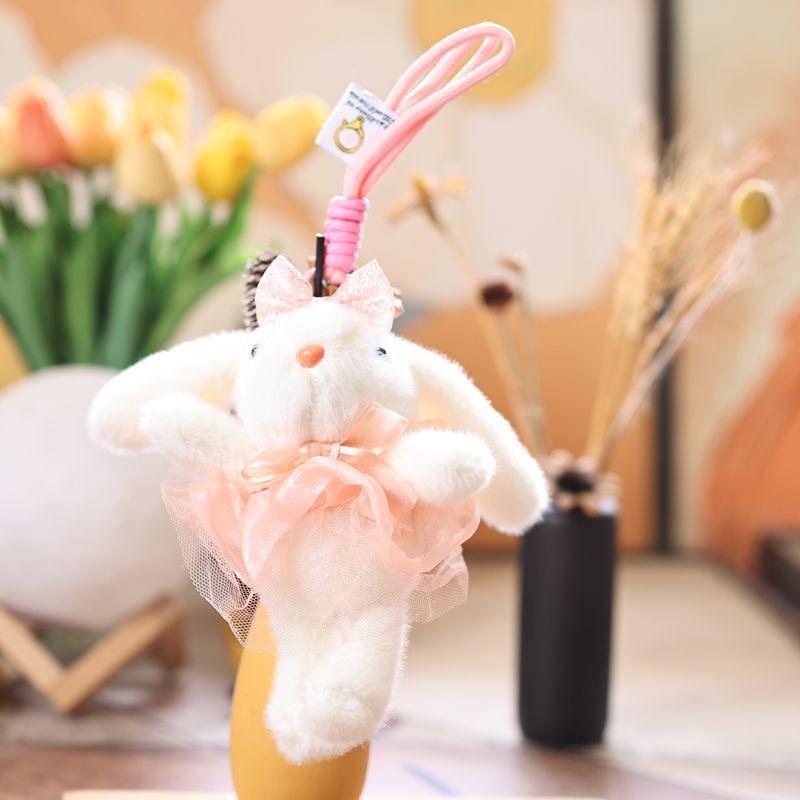 Cute Rabbit Plush Toy With Pp Cotton Filling For Bag Accessories And Gifts