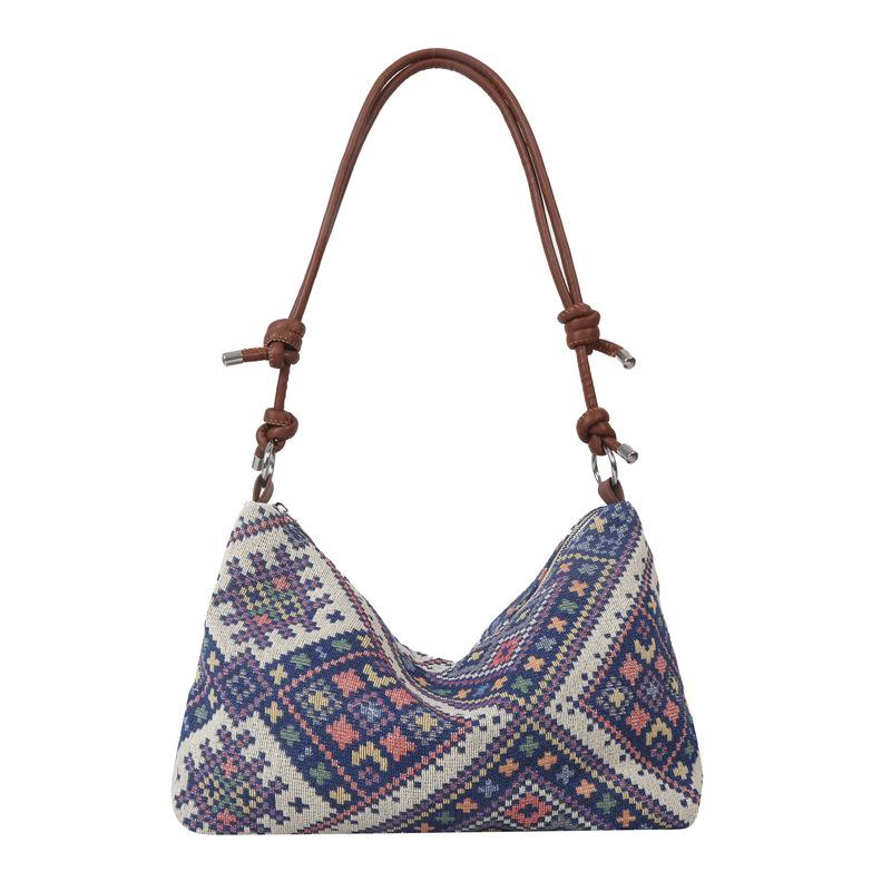 Vintage Plaid Women Crossbody Bags Lazy Style Trendy Female Beach Holiday Handbags Fashion Versatile Shoulder Bags