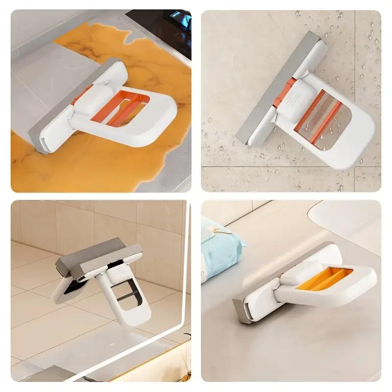 1PCS Foldable Hands-free Indoor Dual-use Small Cotton Mop for Tabletop Cleaning, Wet and Dry Handheld Folding Lazy Mop