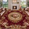 Retro European Red Golden Floral Carpet for Large Living Room Sofa Washable Non-Slip Luxury Area Rug Household Lounge Floor Mats