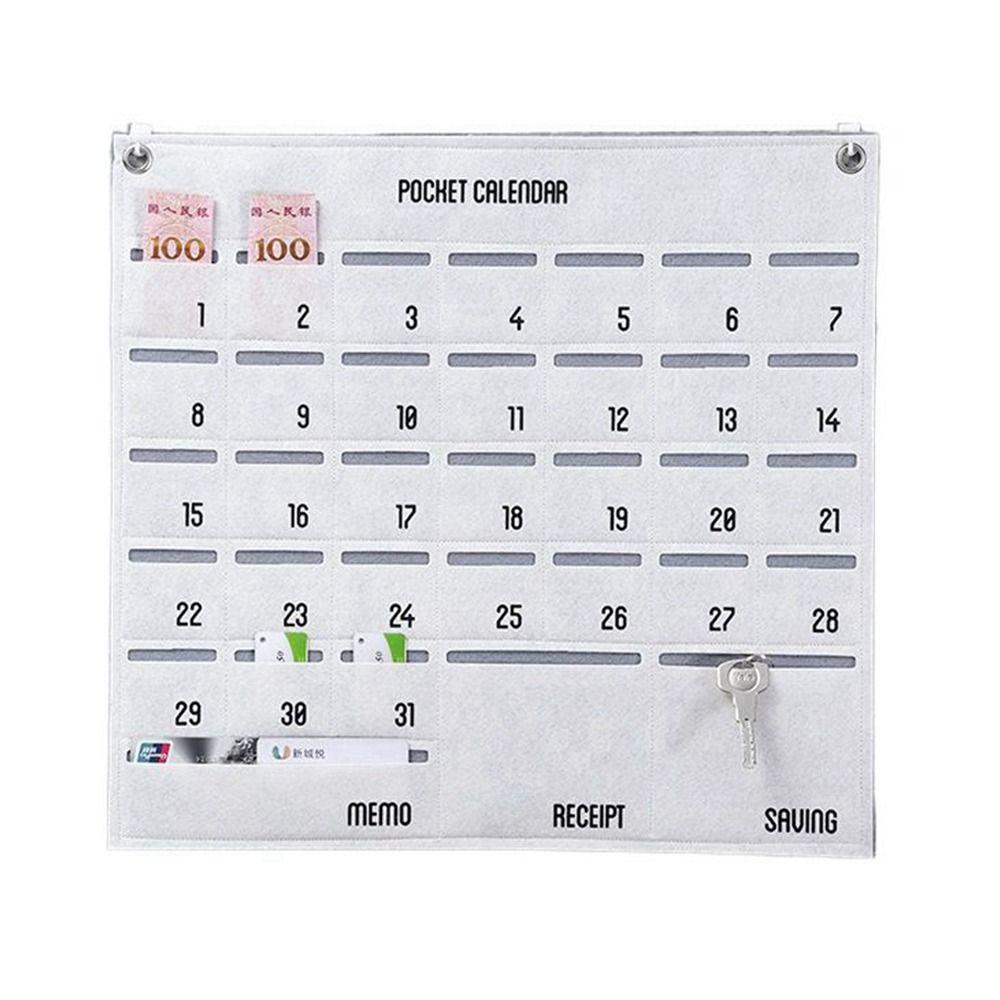 Hanging Wall Mounted Decorative Monthly Calendar Bag Storage Bag Chart Holder Wall Decoration