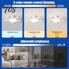 Quiet Room Fan with Light 3/4/5 Blade Ceiling & Remote Control, 2-in-1 Silent LED Drone E27 Socket Foldable Blades, 3-Speed Dimmable for Bedroom