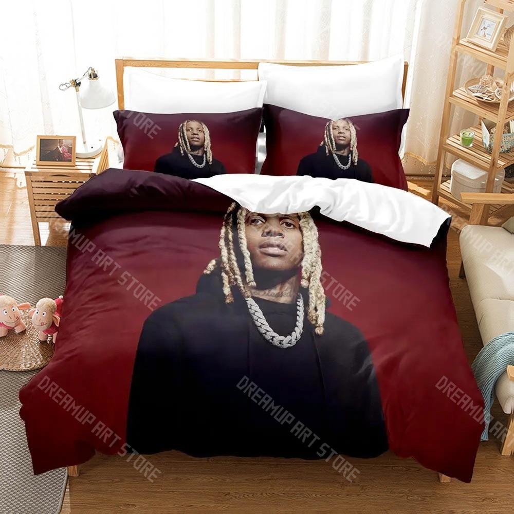 3D Printed Lil Durk Rapper Bedding Set for Boys Girls Duvet Cover Pillowcase Twin Queen King Full Single Double Sizes