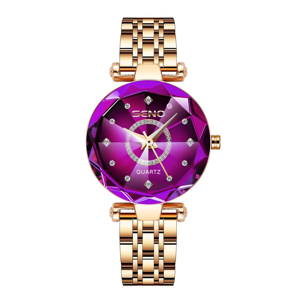 Ocean Heart Quarz Damen Diamantuhr - Stahlband, Wasserdicht