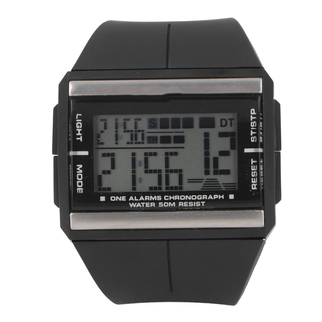 Gummiarmband Sportuhr 7 LED 50m Wasserdicht Wochen-Datumsanzeige Outdoor-Sport Armbanduhr für Jungen