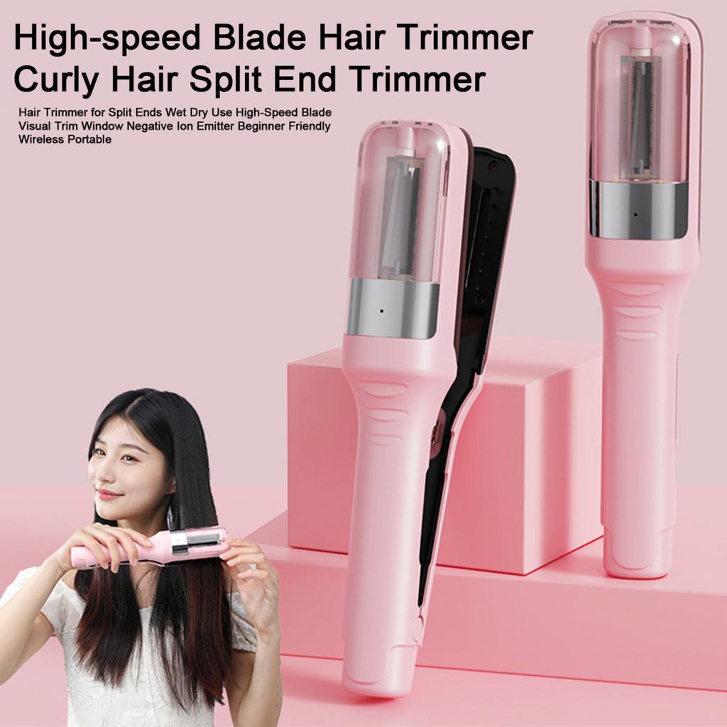 2-In-1 Hair Ends Trimmer Type-C Rechargeable Cordless Handheld Split Hair Remover Portable Multi-function Women Dry Damaged Hair Removal Device
