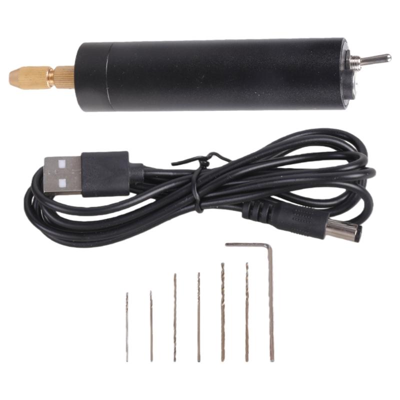 Rotary Electric Handle Nail Drill Kit Multi-Tool for Epoxy Polishing Cleaning and Engraving Mini-Electric Drill Grinder