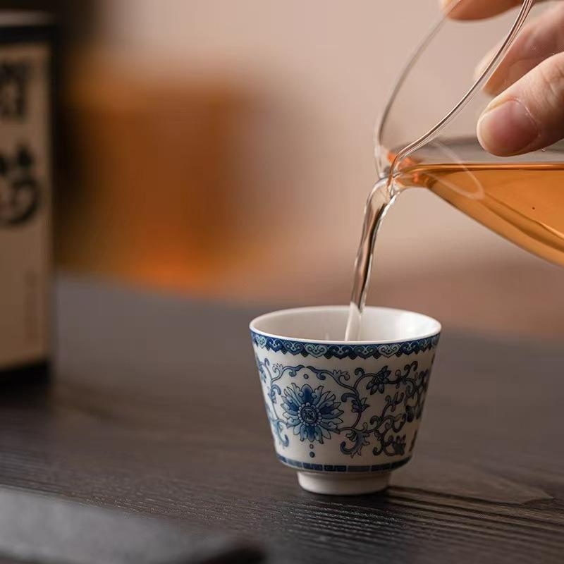 Chinese Ceramic Vintage Teacups Travel Portable Tea Cup Ceramic Tea Bowl Master Cup Home Kung Fu Tea Set Ceremony Accessories