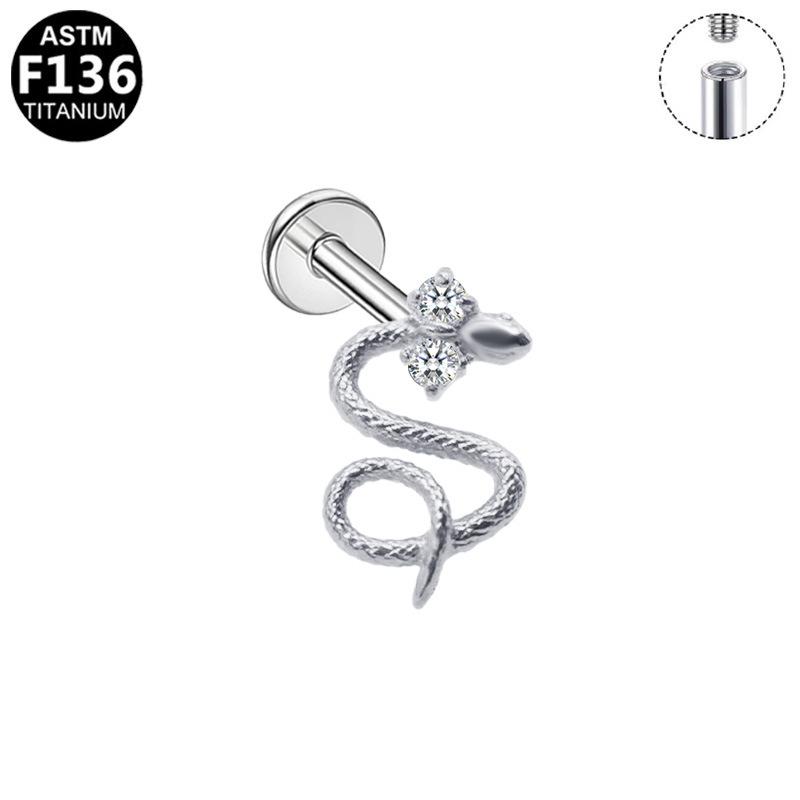 Titanium Cross Rose Ear Stud - Fashionable Simple Piercing Jewelry