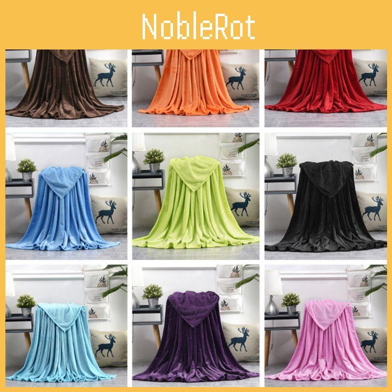 Sumptuous 22 Solid Colors Flannel Plush Fleece Blanket Perfect For Sofa Relaxation