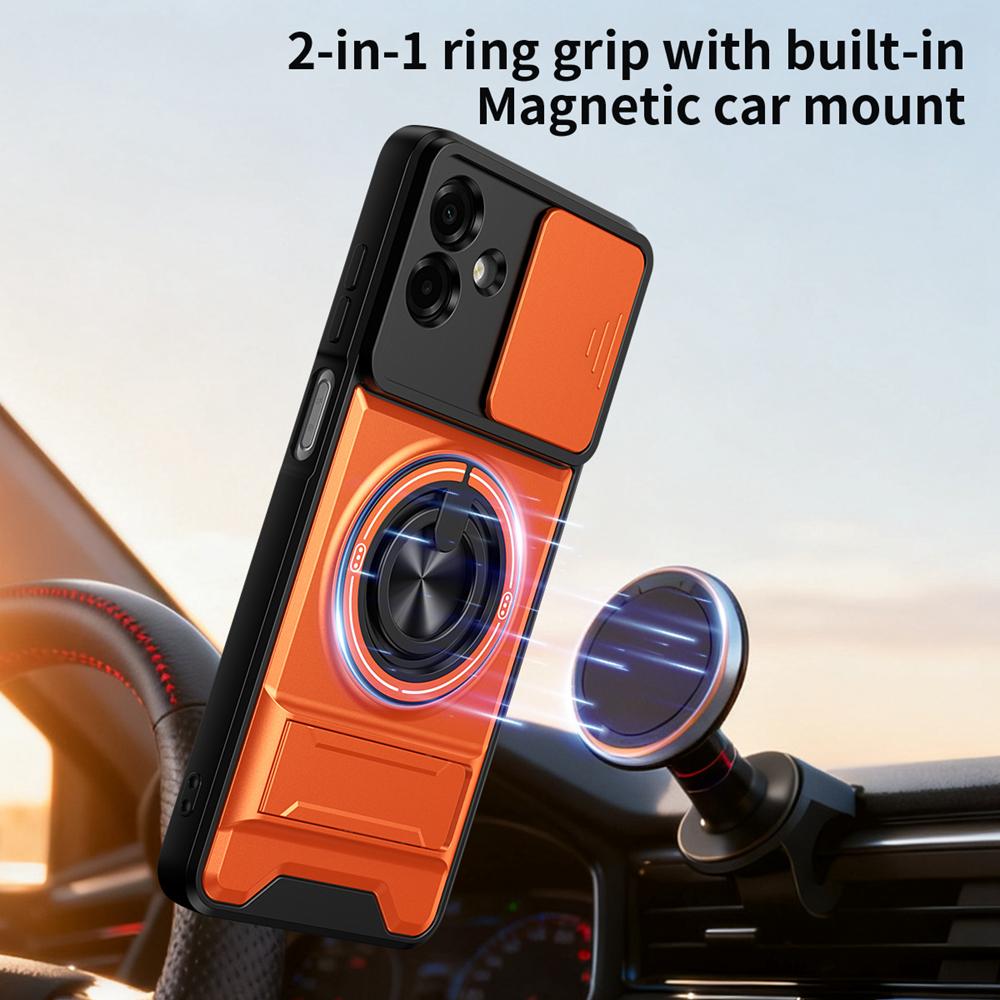 KEYSION Magnetic Phone Case for Samsung A07 A06 4G A05 Slide Camera Protection Upright Kickstand 360 Ring Shockproof Back Cover