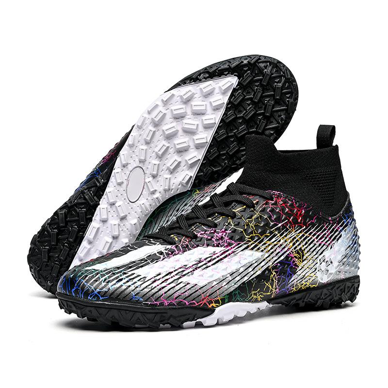 Factory direct sales explosive football shoes boys high-top long nails broken nails students grass training game sports shoes