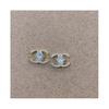  925 Sterling Silver Zirconia Stud Earrings with Double C Design for Women
