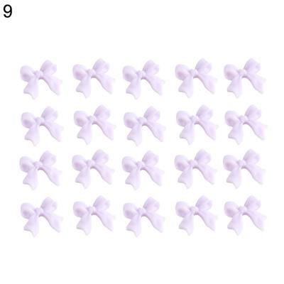 20 Pezzi/Set Ornamenti Decorativi a Fiocco per Unghie Squisiti Ornamenti a Fiocco Ciondolo Accessori per Manicure