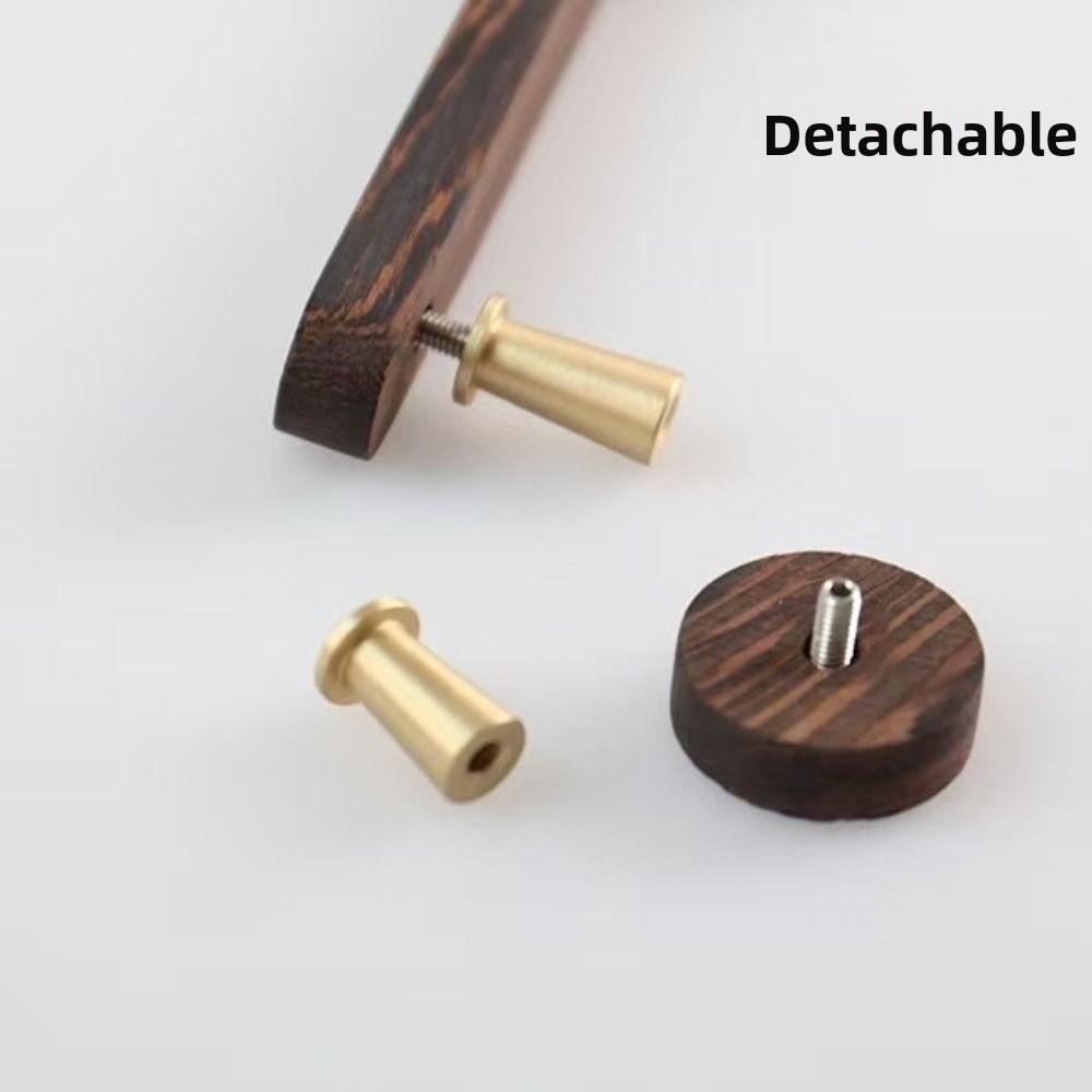 Durable Cabinet Pulls Brass Walnut Wood Knobs Drawers Handles for Cupboard Wardrobe Drawer Door