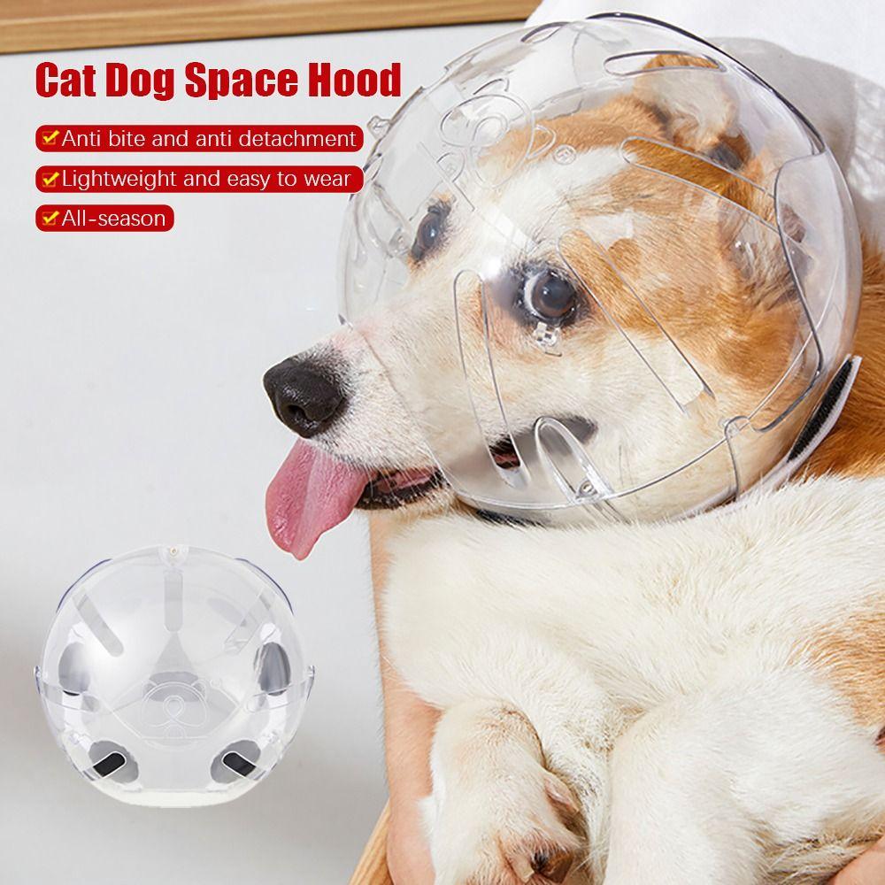 Transparent Dog Stop Barking Muzzle Stop Barking Anti-Bite Cat Dog Space Hood Breathable Pet Grooming Accessories