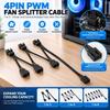 Multi-fan PWM Fan Splitter Cable 4Pin PWM Connector Practical Fan Extension Cable  Computer Case