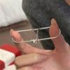 Heart-shaped small round bead snake bone chain bracelet for women, minimalist light luxury sweet niche design jewelry