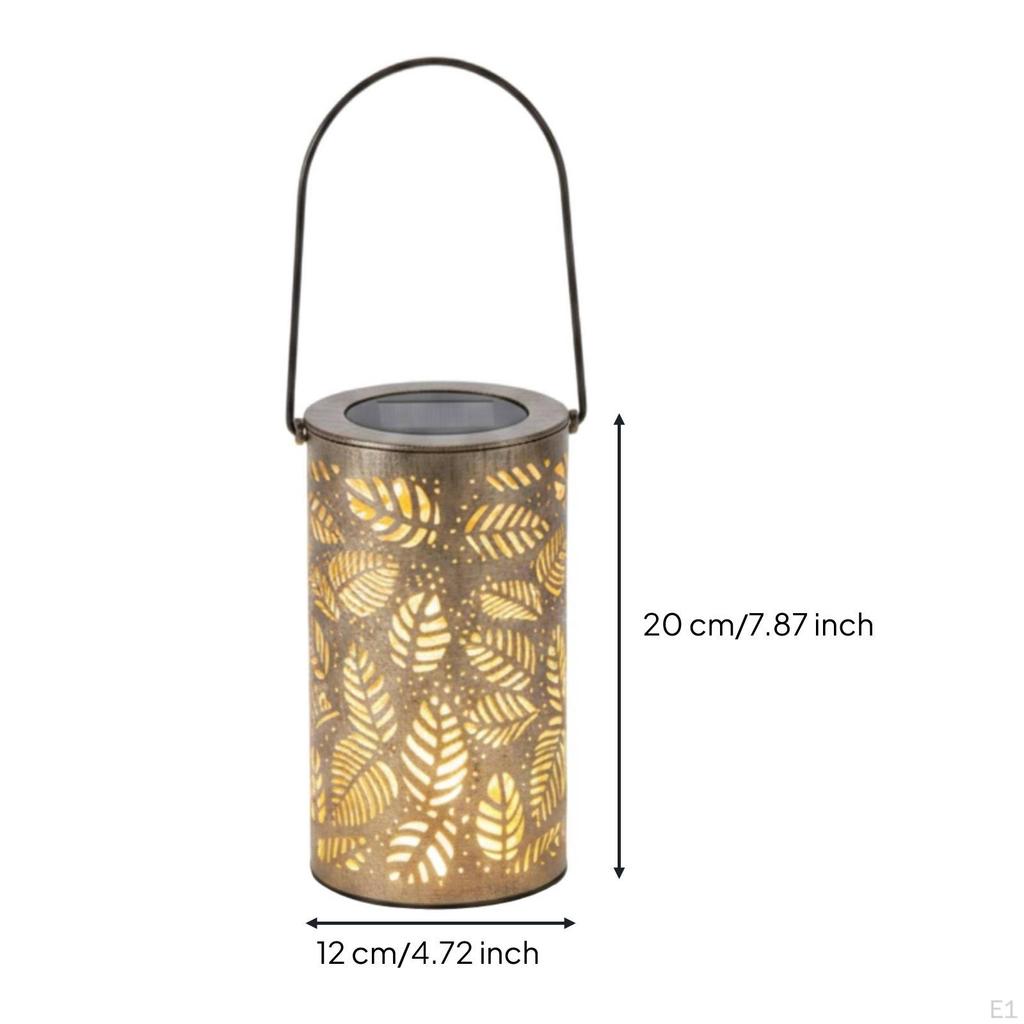 Hanging Lantern with Handle Warm White Solar Outdoor Projection Lamp for Patio,