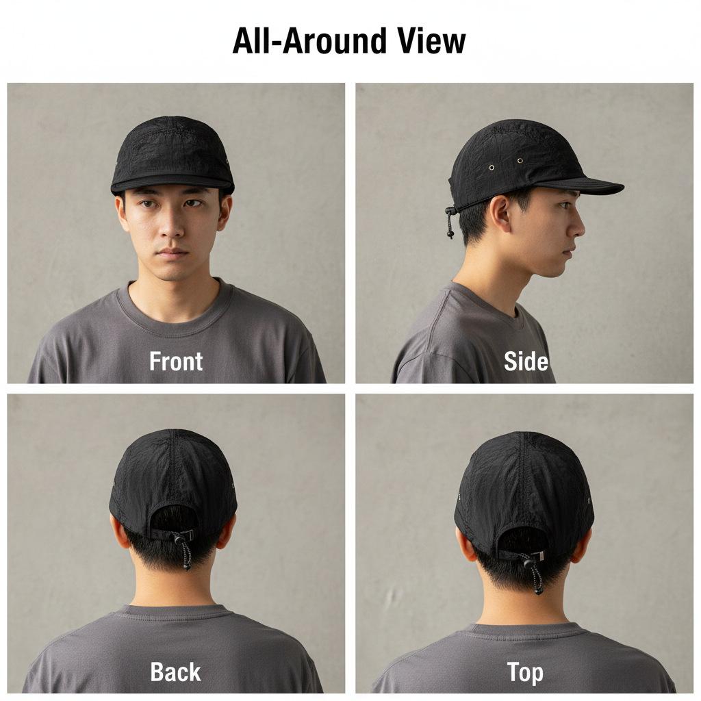 Outdoor Sports Waterproof Quick-drying Baseball Cap Japanese Street 5-panel Flat Brim Cap Summer Breathable Sun Baseball Cap