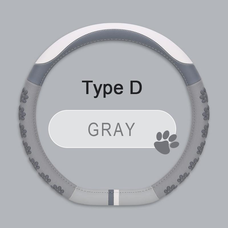 Car Steering Wheel Cover Universal Anti-Slip Cat Claws Artificial Leather Car Steering Wheel Protective Cover 38cm Shape O D