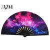 Decorative Fan Folding Sturdy Bone Exquisite Pattern Bright Color Glow in The Dark Festival Performance Party Supply