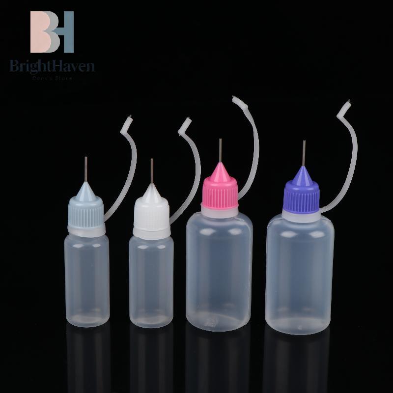 1 Set Clear Plastic Needle Tip Squeeze Bottles Stainless Steel With Leak Proof Lids Multi Sizes Perfect For Crafts Glue Storage