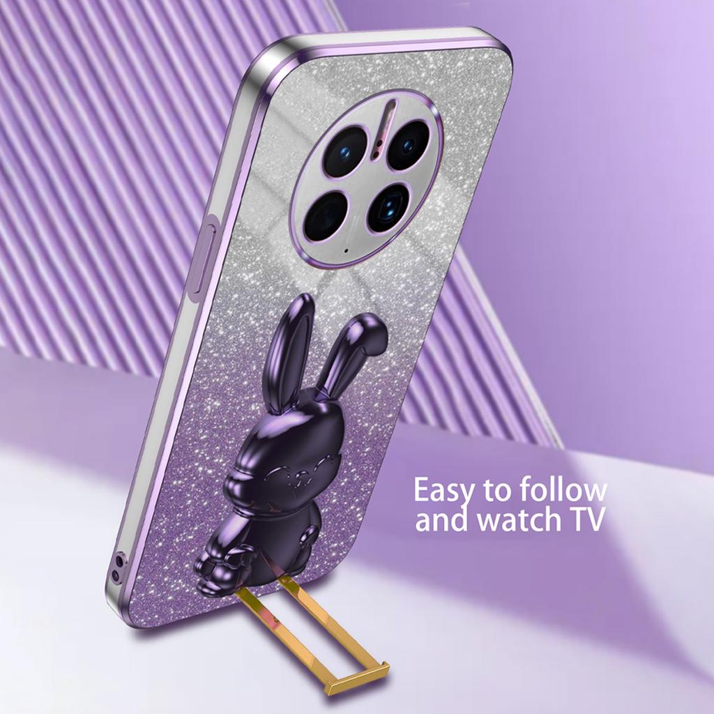 For Huawei Mate 50 Pro 4G Drop Protection Phone Cover Rabbit Pull-out Kickstand Case