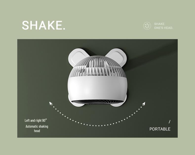 Rechargeable Remote-Controlled USB Air Circulation Floor Fan with Oscillation and Large Air Volume for Home or Office