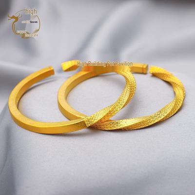 Vietnamesisches Messing-Seilarmband, vergoldet, mit glückverheißendem Wolkendesign