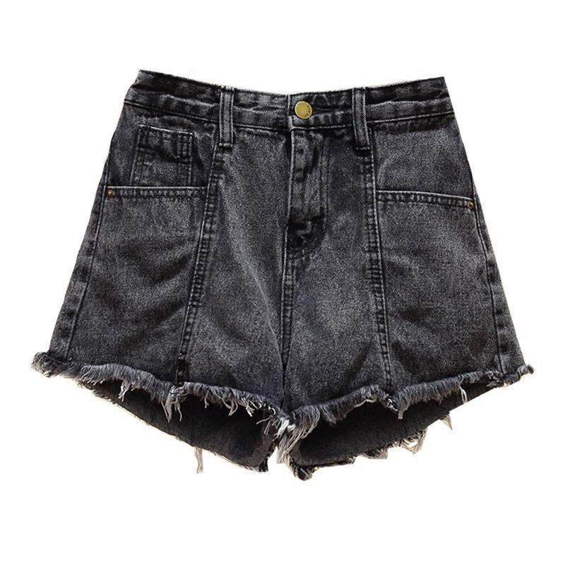 Denimshorts Kvinnelig Tidevann Vår og sommer Ny koreansk Loose Show Slank midje Dameshorts for hele menneskeheten Bermuda