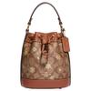 Dempsey 15 Classic Monogram Snowflake Print Drawstring Bucket Bag Women Bags Brown CE587-IMV2X