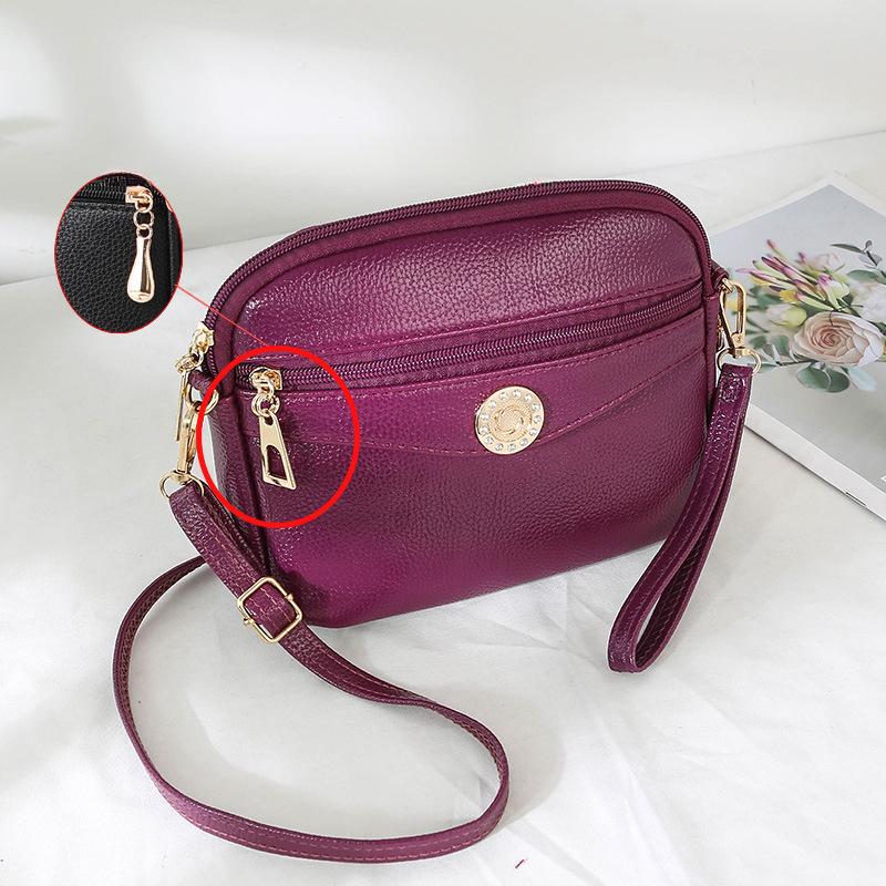 Wiosenna Mini Jednoramienna Wielowarstwowa Miękka Skórzana Przenośna Torba Kieszonkowa dla Kobiet