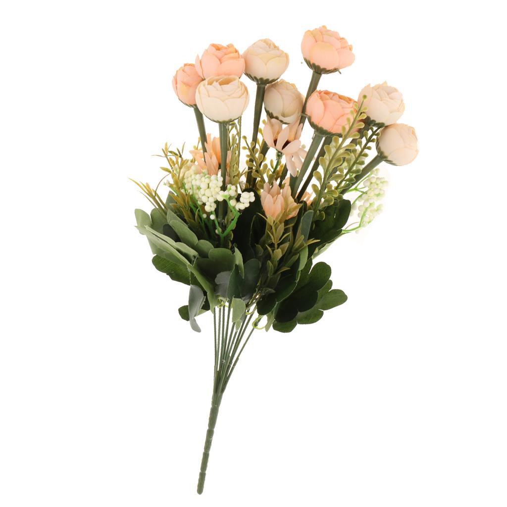 Buy 1 Bunch Artificial Flowers Silk Camellia Buds Home Garden Decor