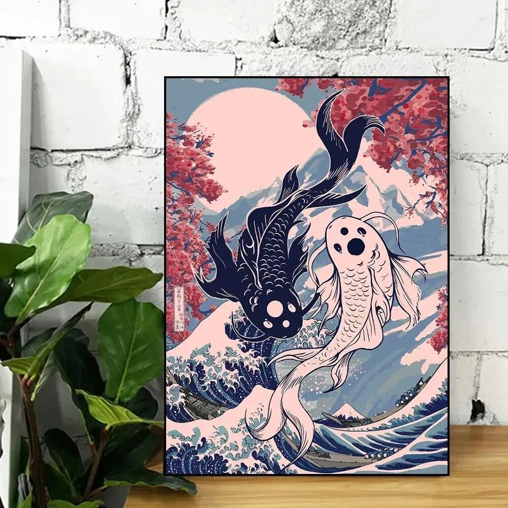 

Японское искусство Great Wave Off Kanagawa, винтажный плакат с принтом, абстрактная картина на холсте, настенная живопись для гостиной, домашний декор 21cm×30cm NoFrame