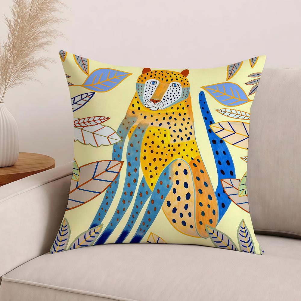 Art Geometric Animal Pattern Pillow Case Office Cushions Suitable For Sofa Car Bedroom Decorative Cushion Cover