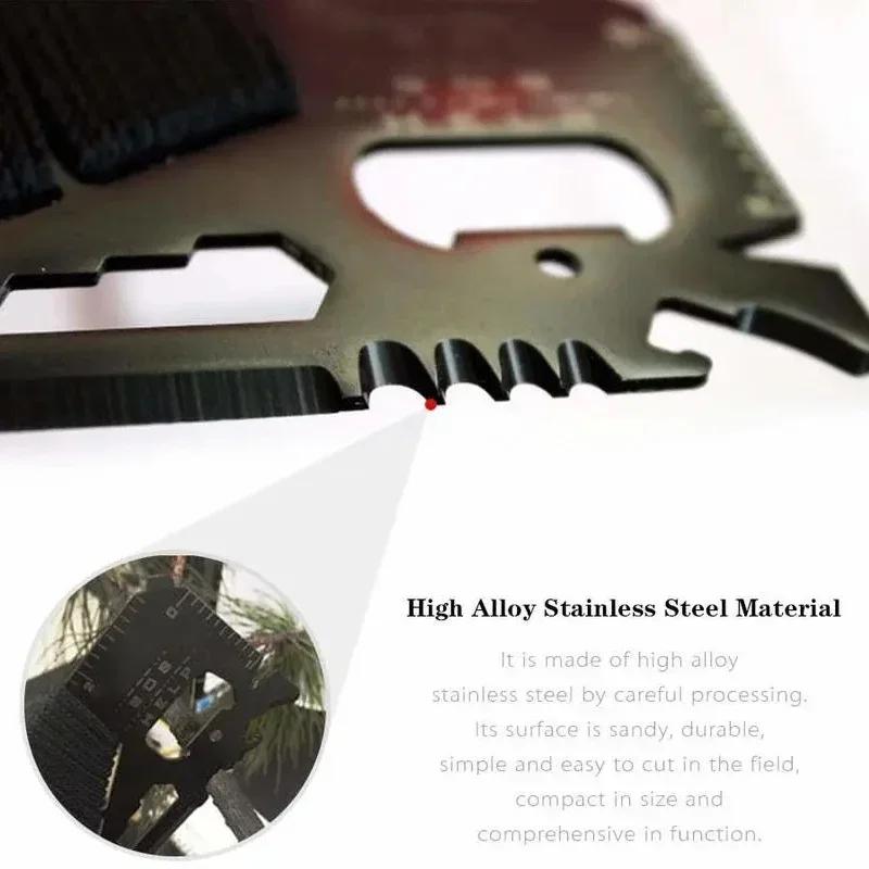 Cuțit de buzunar multifuncțional cu card de credit EDC, sporturi în aer liber, camping, drumeții, SOS, supraviețuire, salvare, instrumente de urgență