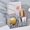Office Desktop Storage Box Pen Holder Metal Mesh Square Divided Container Spacious Stationery Organizer School Supplies