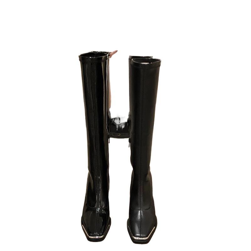 Boots Women's Winter 2025 New Long Skinny Boots High Heel Thick Heel But Knee High Knight Boots