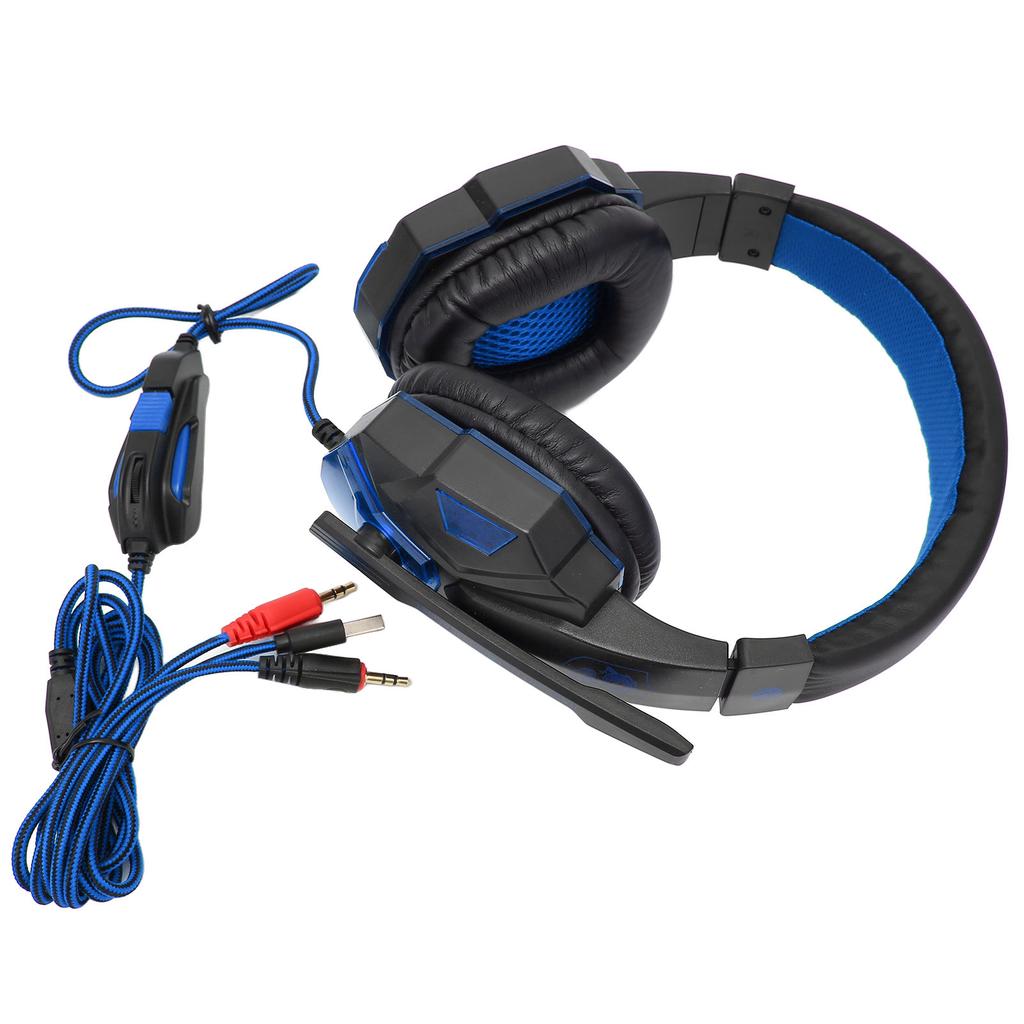 Gaming Headset Luminous Adjustable Volume 3.5mm Gaming Headset with Microphone for PC