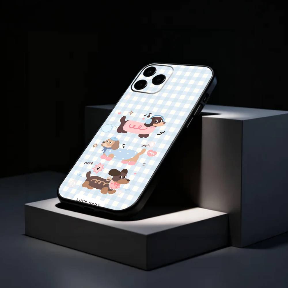 C-Cute-Dachshund K-Kawai Phone Case Silicone Soft For IPhone 17 16 15 14 13 12 11 X XR Plus Pro Max Plus