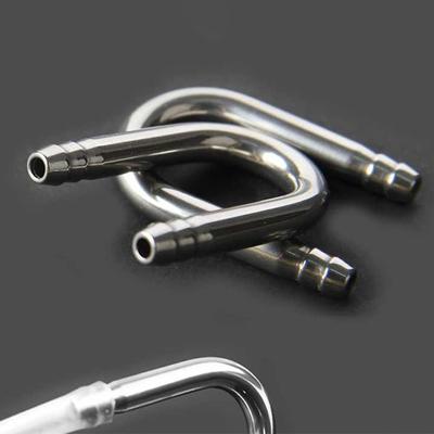 Aquarium Co2 Regulator Diffuser Atomizer Air Pump Stainless Steel U-Shaped Tube Curved Connector