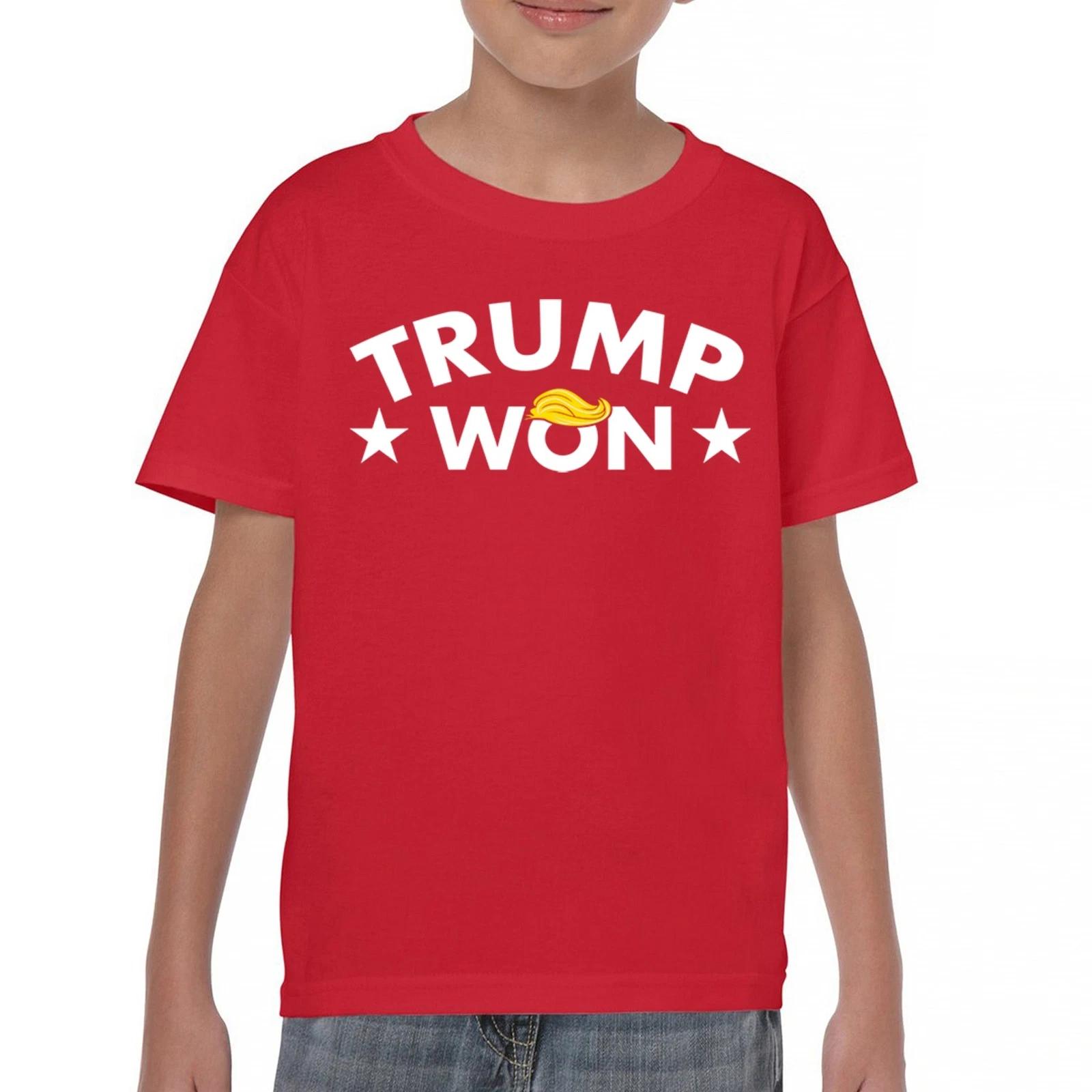 

Trump Won Youth kids boys T-Shirt 47th President MAGA 2024 America First Republican Kids 100