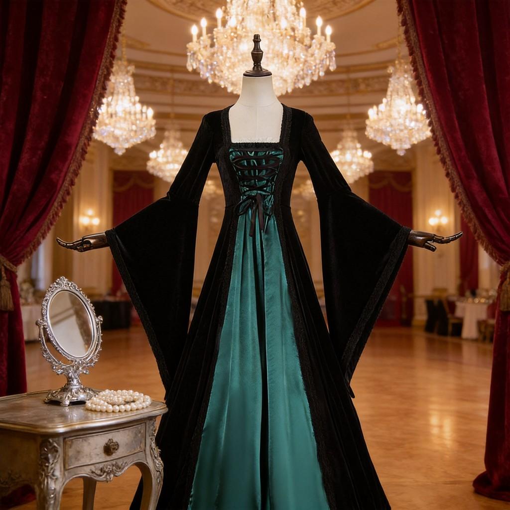 Abito Medievale Rinascimentale Con Corsetto Per Cosplay ed Eventi in Costume