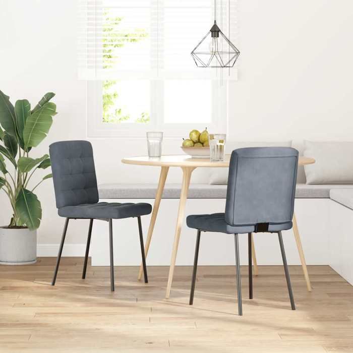 VidaXL Dining Chairs Set of 2 Dark Grey Velvet 4101081